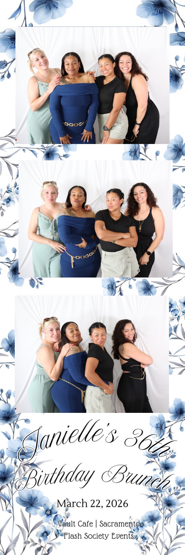 Blue custom photo booth strip design