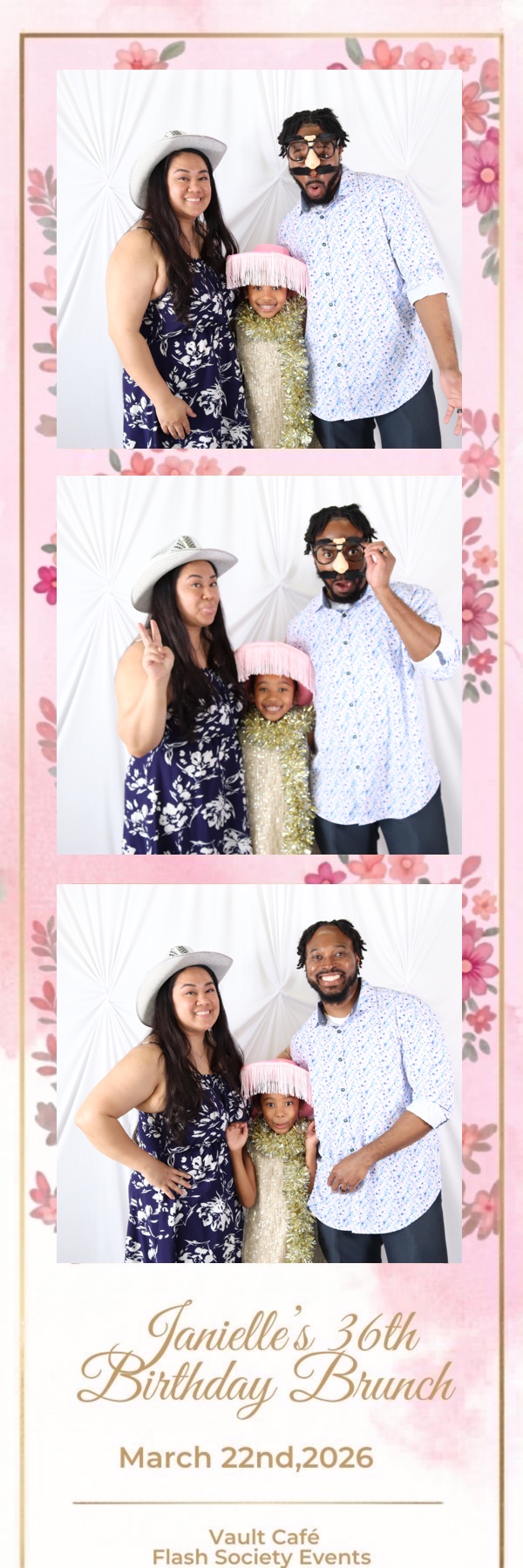 Pink custom photo booth strip design